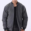 Gray Bomber Jacket Zipper